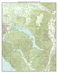Lake Whatcom 1954 - Custom USGS Old Topo Map - Washington State 15x15
