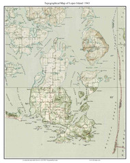 Lopez Island 1943 - Custom USGS Old Topo Map - Washington State 15x15