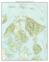 Orcas Island 1957 - Custom USGS Old Topo Map - Washington State 15x15