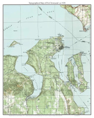 Port Townsend 1939 - Custom USGS Old Topo Map - Washington State 15x15