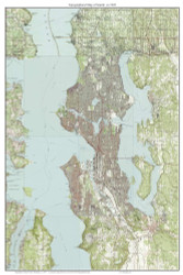 Seattle 1949 - Custom USGS Old Topo Map - Washington State 15x15
