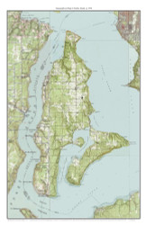 Vashon Island 1949 - Custom USGS Old Topo Map - Washington State 15x15