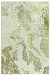 Whidbey Island 1944 - Custom USGS Old Topo Map - Washington State 15x15