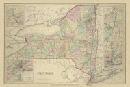 New York State, New York 1876 - Old Town Map Reprint - Broome Co. Atlas 010-011