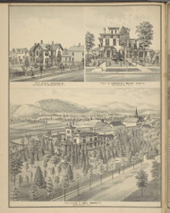 Residences of G.C. Nichols, Jeremiah Bean. & Abel Bennet, New York 1876 - Old Town Map Reprint - Broome Co. Atlas 12