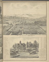 Bird's Eye View of Binghamton and Residence of  J.G. Orton, New York 1876 - Old Town Map Reprint - Broome Co. Atlas 13