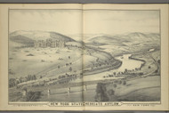 New York State Inebriate Asyylum, New York 1876 - Old Town Map Reprint - Broome Co. Atlas 18-19