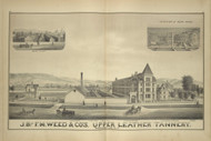 J.B. & F.M Weed & Co's Upper Leather Tannery, New York 1876 - Old Town Map Reprint - Broome Co. Atlas 46-47