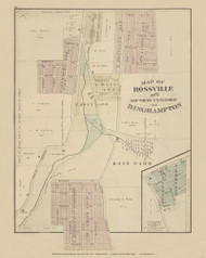 Rossville and Sothern Extension of Binghamton, New York 1876 - Old Town Map Reprint - Broome Co. Atlas 50