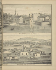 Mill Property of E.M. & J.P. Noyes and Binghamton Oil Works, New York 1876 - Old Town Map Reprint - Broome Co. Atlas 55
