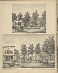 Residences of Ransom Howland, John Johnson & J.H. Burghardt, New York 1876 - Old Town Map Reprint - Broome Co. Atlas 60