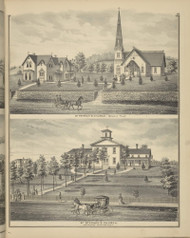St. Patrick's Church and St. Stephen's Church, New York 1876 - Old Town Map Reprint - Broome Co. Atlas 63