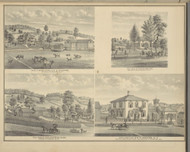 Residences of F.C. Hazard, C.N. Cunnungham, Cyrus Page & C.R. Rodgers, New York 1876 - Old Town Map Reprint - Broome Co. Atlas 67