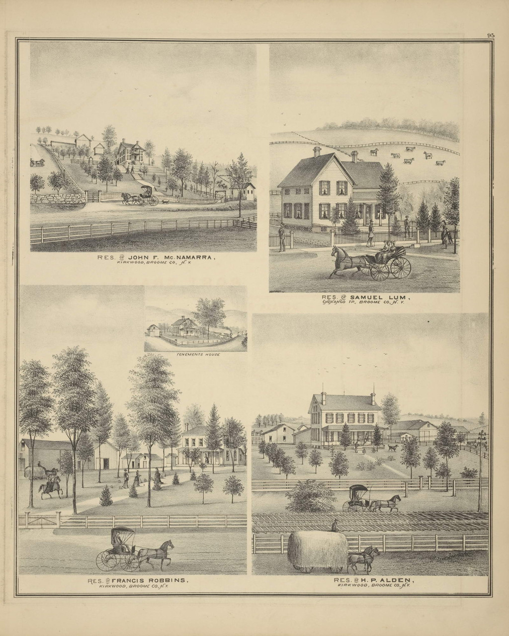 Residences of John F. McNamarra, Samuel Lum, Francis Robbins, and H.P