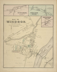 Windsor, Tuscarora, Stillson, & East Windsor Station Villages, New York 1876 - Old Town Map Reprint - Broome Co. Atlas 106