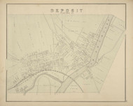 Deposit Village, New York 1876 - Old Town Map Reprint - Broome Co. Atlas 111
