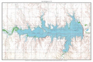 Cedar Bluff Reservoir 1974 - Custom USGS Old Topo Map - Kansas