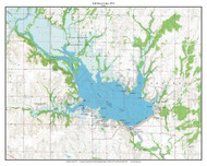 Fall River Lake 1975 - Custom USGS Old Topo Map - Kansas