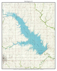 Marion Reservoir 1971 - Custom USGS Old Topo Map - Kansas