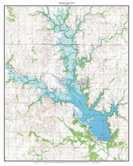 Toronto Lake 1975 - Custom USGS Old Topo Map - Kansas