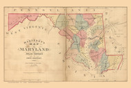 Maryland , Maryland 1866 Old Map Reprint 004-005
