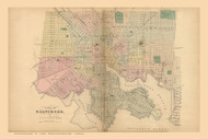 Baltimore City, Maryland 1866 Old Map Reprint 010-011