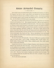 Anne Arundel County Text, Maryland 1866 Old Map Reprint 16