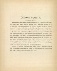 Calvert County Text, Maryland 1866 Old Map Reprint 21