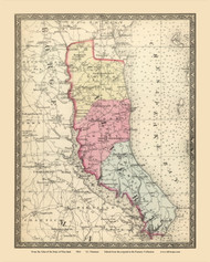 Calvert County , Maryland 1866 Old Map Reprint 22