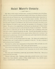 Saint Mary's County Text, Maryland 1866 Old Map Reprint 50