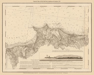 Old Field Point Lighthouse & Setauket 1855 - New York 80,000 Scale Custom Chart
