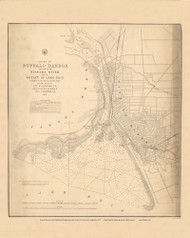 Buffalo Harbor 1856 Great Lakes Survey - First Series Chart Reprint 8