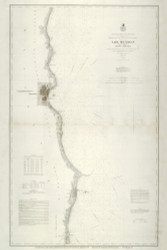 Lake Michigan Coast Chart No. 3 1876 Great Lakes Survey - First Series Chart Reprint 52