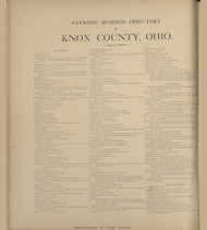 Patrons' Business Directory of Knox County Ohio 1, Ohio 1896 Old Town Map Custom Reprint - Knox Co. 11