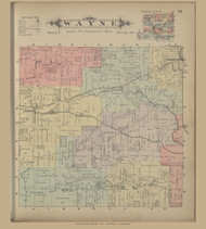 Wayne, Ohio 1896 Old Town Map Custom Reprint - Knox Co. 28