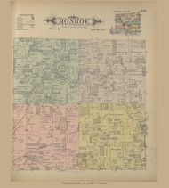 Monroe, Ohio 1896 Old Town Map Custom Reprint - Knox Co. 47