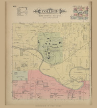 College, Ohio 1896 Old Town Map Custom Reprint - Knox Co. 50
