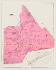 Lee, Massachusetts 1904 Old Town Map Custom Reprint - Berkshire Co.