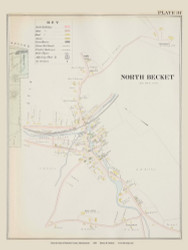 North Becket, Massachusetts 1904 Old Town Map Custom Reprint - Berkshire Co.