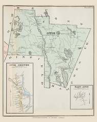 Otis, Massachusetts 1904 Old Town Map Custom Reprint - Berkshire Co.