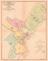 Philadelphia 1854 - New City - Old Map Reprint PA Cities