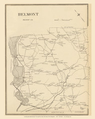 Belmont Town, New Hampshire 1892 Old Town Map Reprint - Hurd State Atlas Belknap