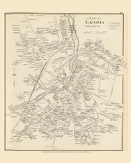 Laconia Village, New Hampshire 1892 Old Town Map Reprint - Hurd State Atlas Belknap