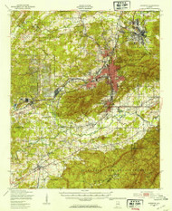 Anniston, Alabama 1950 (1953) USGS Old Topo Map Reprint 15x15 AL Quad 305476
