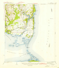 Cedar Point, Alabama 1943 (1943) USGS Old Topo Map Reprint 15x15 AL Quad 305524