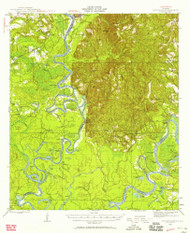 Choctaw Bluff, Alabama 1943 (1958) USGS Old Topo Map Reprint 15x15 AL Quad 305529