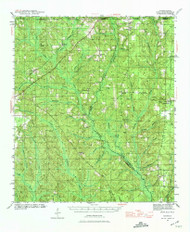 Dyas, Alabama 1942 (1974) USGS Old Topo Map Reprint 15x15 AL Quad 305554