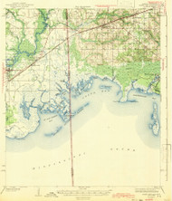 Grand Bay, Alabama 1943 (1943) USGS Old Topo Map Reprint 15x15 AL Quad 305595