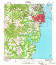 Mobile, Alabama 1940 (1968) USGS Old Topo Map Reprint 15x15 AL Quad 305625