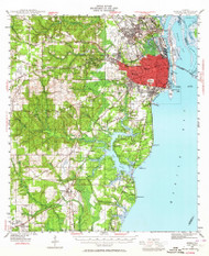 Mobile, Alabama 1940 (1964) USGS Old Topo Map Reprint 15x15 AL Quad 305626